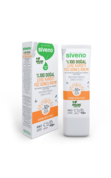 Siveno %100 Doğal Leke Karşıtı Spf 50 Yüz Güneş Kremi 30 ml