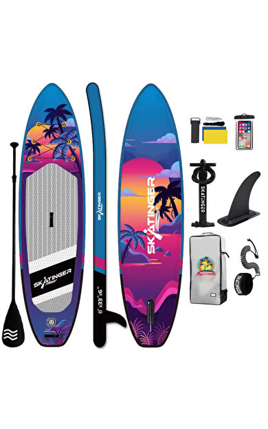 Skatinger Sunset Sup Board Double Layer 335 x 84 x 15 cmPaddle Board Skatinger Şişme Sörf Tahtası Full Set