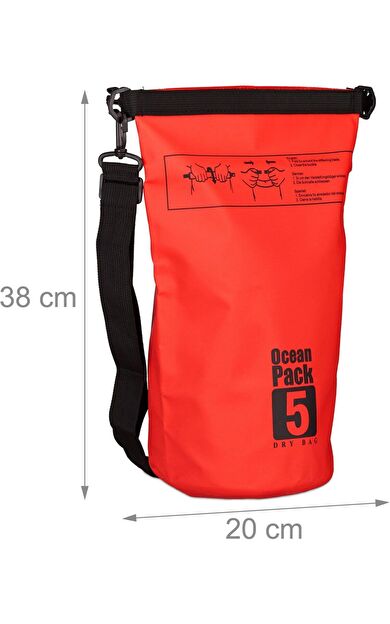 Skatinger Lethe Boards Ocean Pack Kırmızı 5 L Su Geçirmez Yüzen Çanta