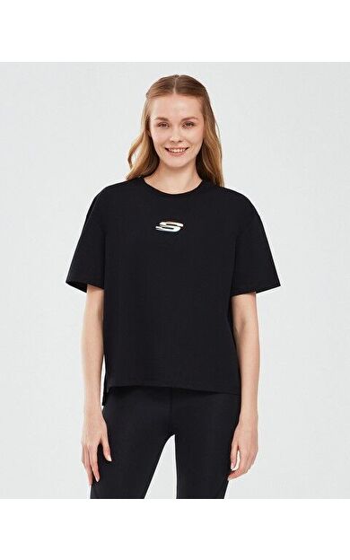 Skechers S241011-001 Graphic W Sleeve Kadın Spor Tişört