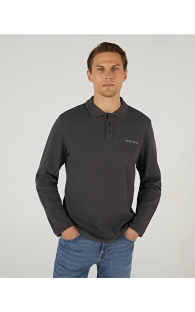 Skechers S242198-003 M Polo Casual Comfort Long Sleeve Polo Erkek Polo Tişört