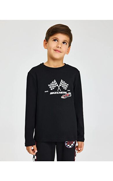 Skechers SK242065-001 B Graphic Tee Long Sleeve Erkek Çocuk Spor Tişört