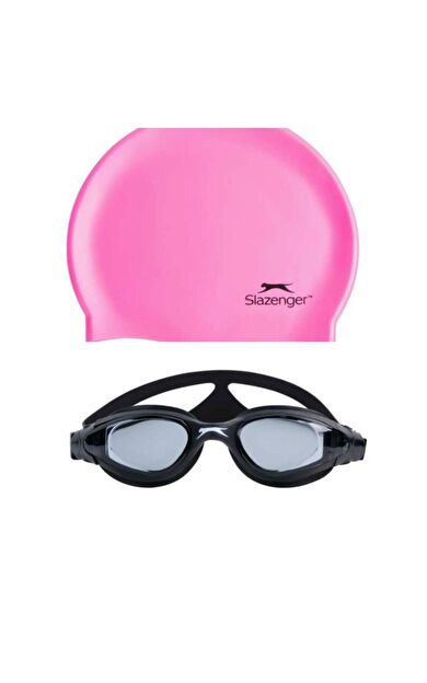 Slazenger Yetişkin Yüzücü Gözlüğü Aero GS26 Siyah+Pembe