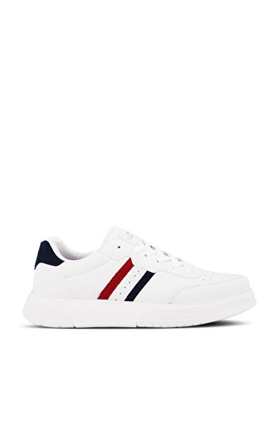Slazenger ZIPPER I Kadın Sneaker Ayakkabı Beyaz / Lacivert / Kırmızı