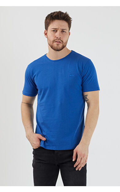 Slazenger SANDER I Erkek T-Shirt Saks Mavi Saks Mavi