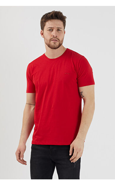 Slazenger SANDER KTN Erkek T-Shirt Kırmızı Kırmızı