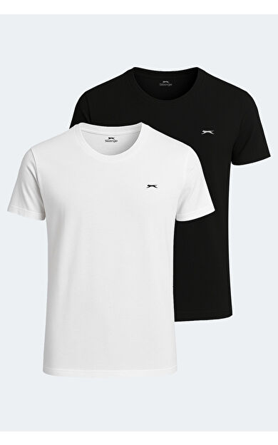 Slazenger SANDER KTN 2'li Set Erkek Tişört Beyaz - Siyah