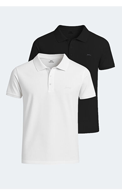 Slazenger SOHO 2'li Set Erkek Tişört Beyaz - Siyah
