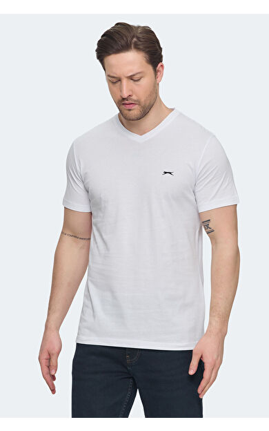 Slazenger SARGON I Erkek T-Shirt Beyaz Beyaz