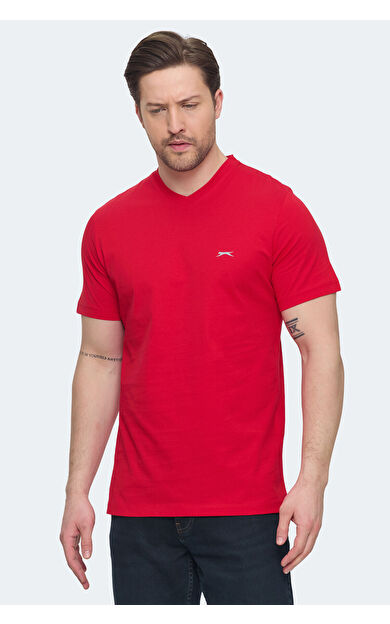 Slazenger SARGON KTN Erkek T-Shirt Kırmızı Kırmızı