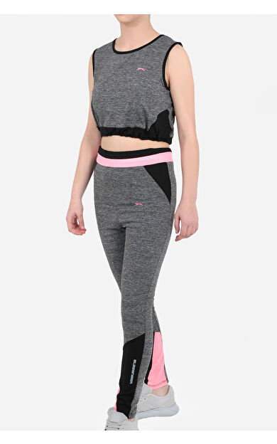 Slazenger DESI Kız Çocuk Tayt Takım Koyu Gri Koyu Gri