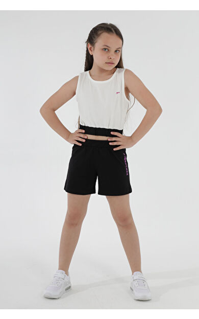 Slazenger DIODATO Kız Çocuk Şort Takım Beyaz Beyaz ST12EC217-000