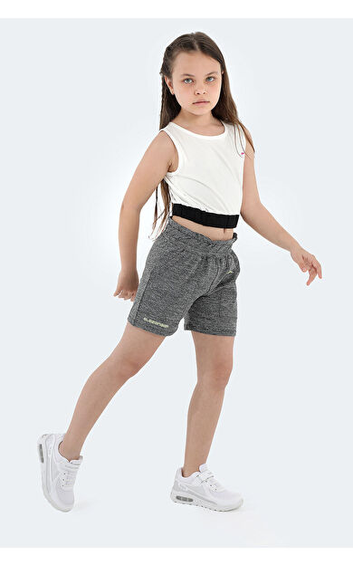Slazenger DEVARAJ Kız Çocuk Şort Koyu Gri Koyu Gri