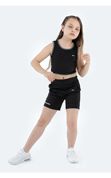 Slazenger DEVARAJ Kız Çocuk Şort Siyah Siyah