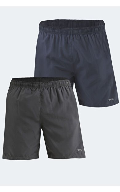 Slazenger RABI 2'li Set Erkek Şort Koyu Gri - Lacivert