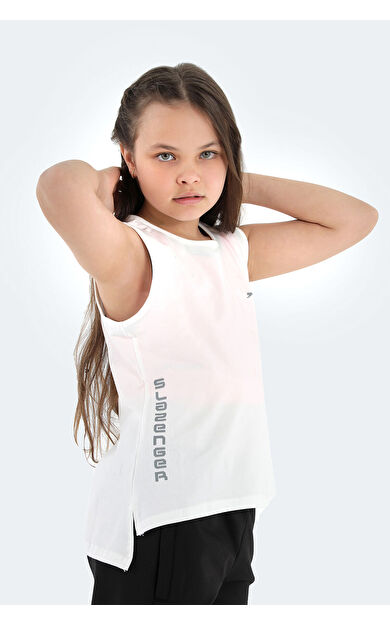 Slazenger DYLAN Kız Çocuk T-Shirt Beyaz Beyaz ST12TC231-000