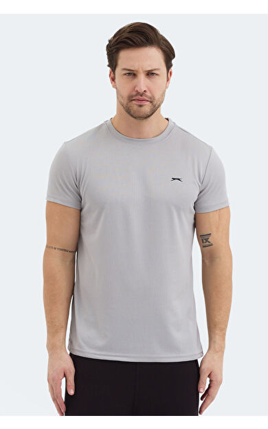 Slazenger REPUBLIC Erkek T-Shirt Açık Gri Açık Gri