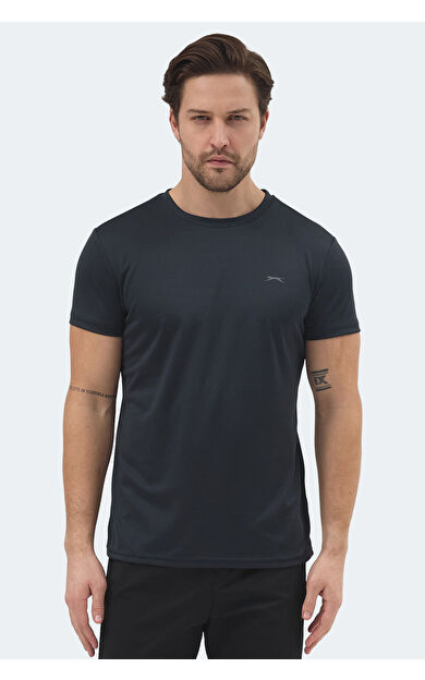 Slazenger REPUBLIC Erkek T-Shirt Koyu Gri Koyu Gri