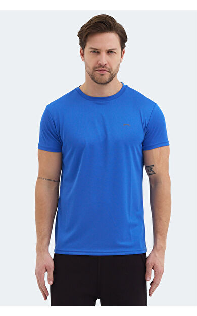 Slazenger REPUBLIC Erkek T-Shirt Saks Mavi Saks Mavi