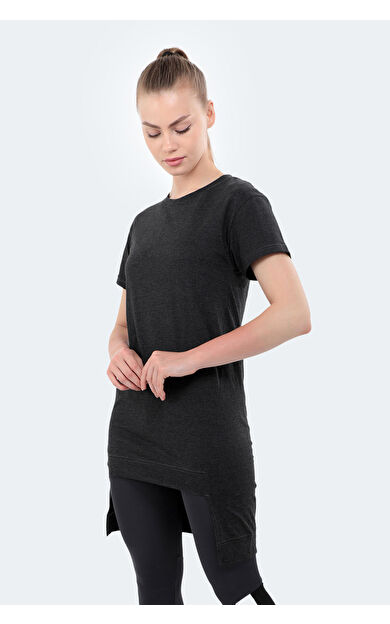 Slazenger MINATO Kadın T-Shirt Koyu Gri Koyu Gri