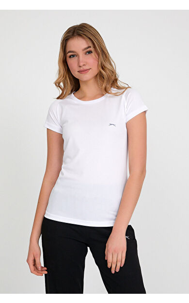 Slazenger RELAX Kadın T-Shirt Beyaz Beyaz