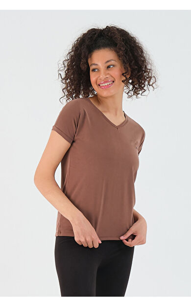 Slazenger PLAY Kadın T-Shirt Kahve Kahve