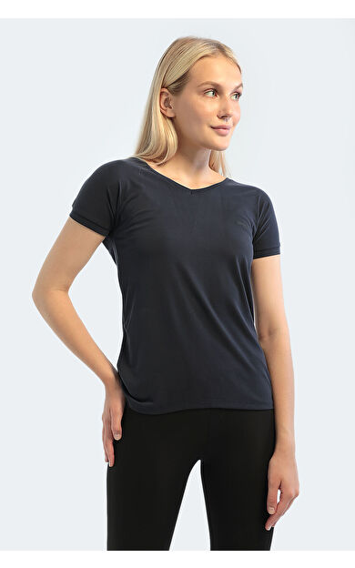 Slazenger PLAY Kadın T-Shirt Lacivert Lacivert