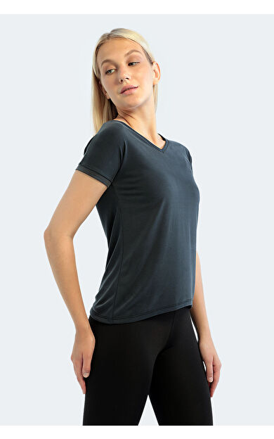 Slazenger PLAY Kadın T-Shirt Siyah Siyah