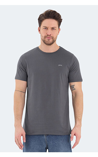 Slazenger ROSALVA Erkek T-Shirt Koyu Gri Koyu Gri
