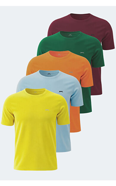 Slazenger ROSALVA Erkek Tişört Sarı - Mavi - Yeşil - Turuncu - Bordo