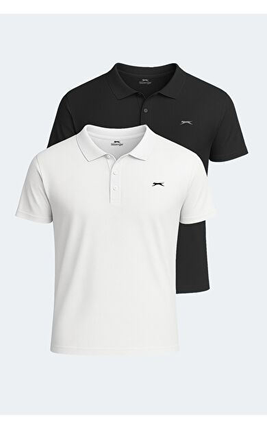 Slazenger SLOAN 2'li Set Erkek Tişört Beyaz - Siyah