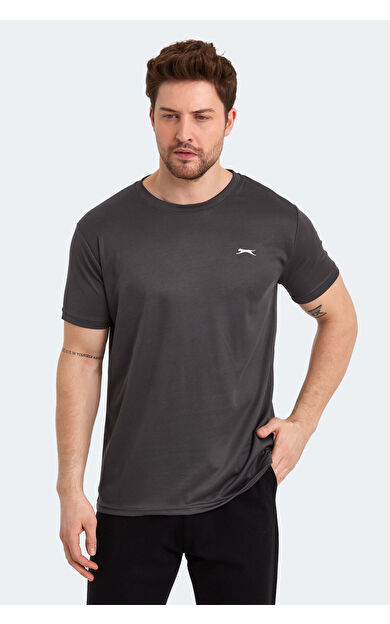 Slazenger ODALIS Erkek T-Shirt Koyu Gri Koyu Gri