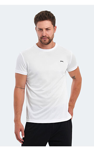 Slazenger OMAR KTN Erkek T-Shirt Beyaz Beyaz