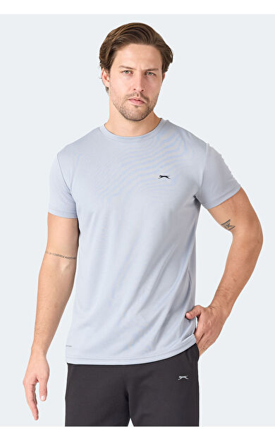 Slazenger OMAR KTN Erkek T-Shirt Açık Gri Açık Gri