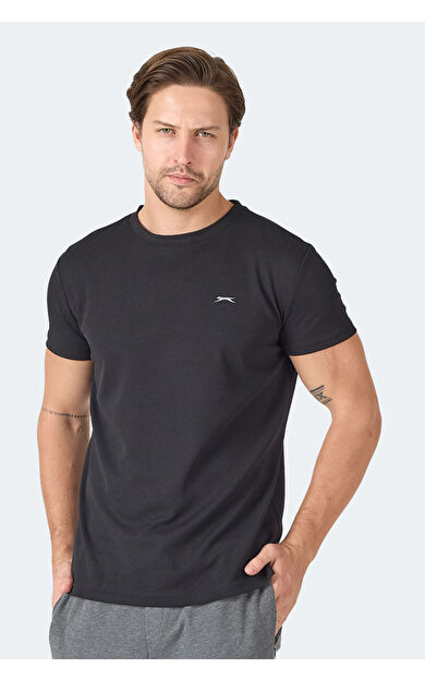 Slazenger OMAR KTN Erkek T-Shirt Siyah Siyah