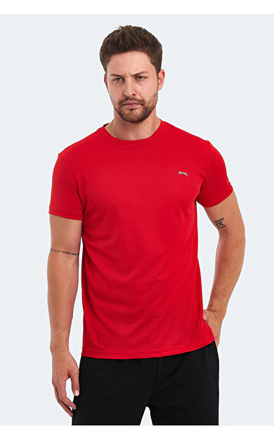 Slazenger OMAR KTN Erkek T-Shirt Kırmızı Kırmızı