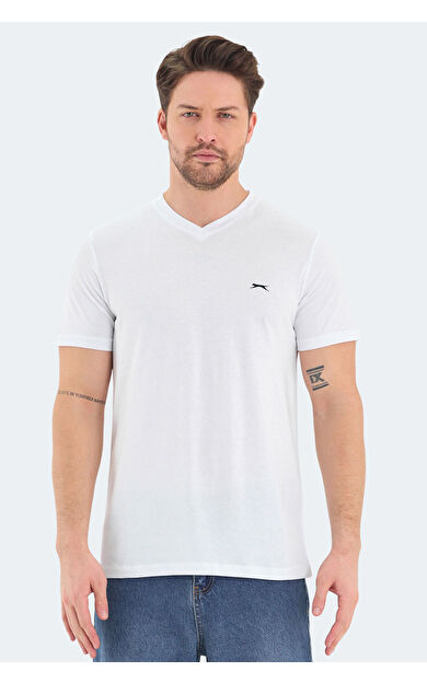 Slazenger RIVALDO Erkek T-Shirt Beyaz Beyaz