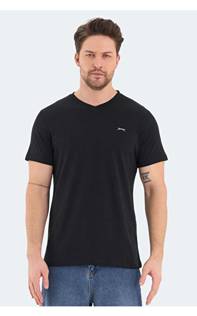 Slazenger RIVALDO Erkek T-Shirt Siyah Siyah