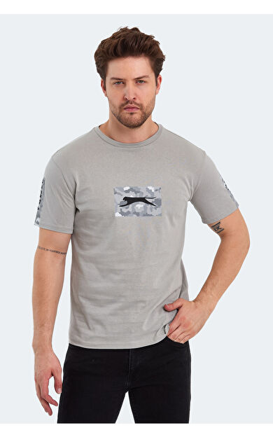 Slazenger PADERAU Erkek T-Shirt Taş Gri Taş Gri
