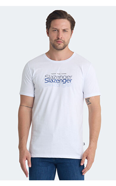 Slazenger PALLU Erkek T-Shirt Beyaz Beyaz