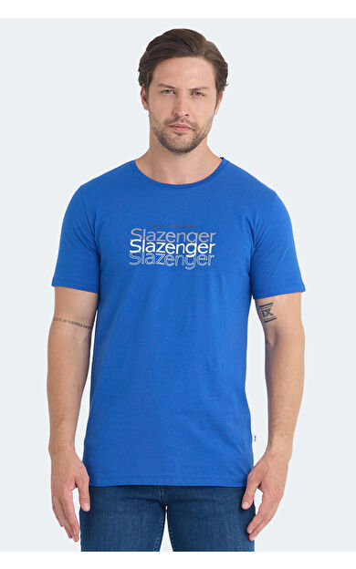 Slazenger PALLU Erkek T-Shirt Saks Mavi Saks Mavi