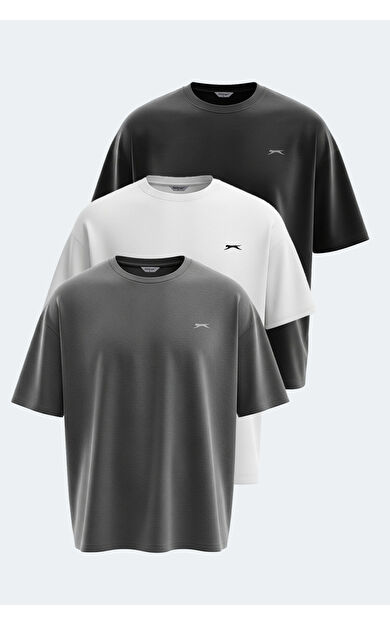 Slazenger KAISER Erkek Tişört Beyaz - Siyah - Antrasit