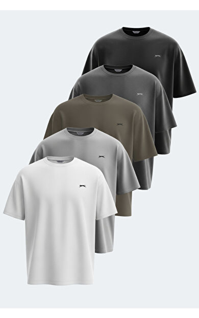 Slazenger KAISER Erkek Tişört Beyaz - Siyah - Antrasit - Gri - Haki