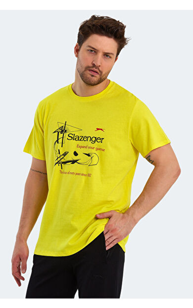 Slazenger KARNEN OVER Erkek T-Shirt Açık Sarı Açık Sarı
