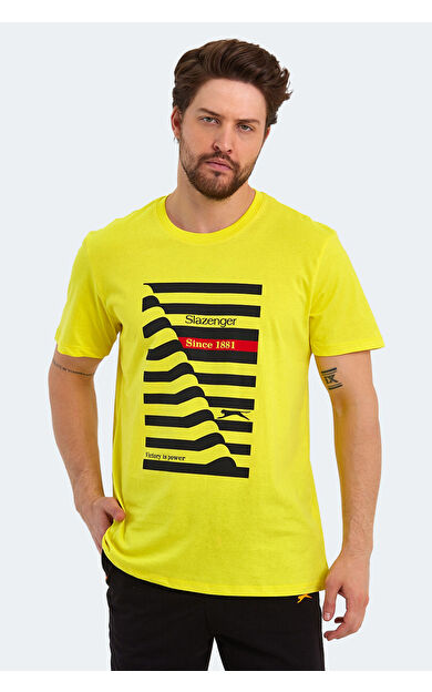 Slazenger KATELL OVER Erkek T-Shirt Açık Sarı Açık Sarı
