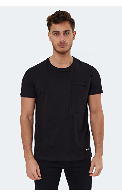 Slazenger KAURI Erkek T-Shirt Siyah Siyah