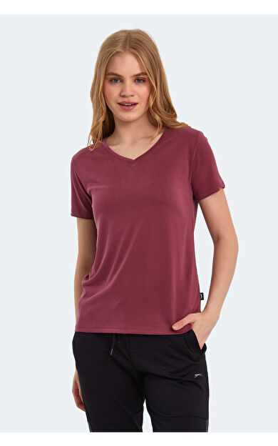 Slazenger PERICAS Kadın T-Shirt Bordo Bordo