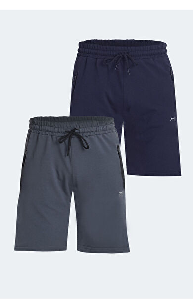 Slazenger OVER 2 li Set Erkek  Lacivert - Koyu Gri Şort