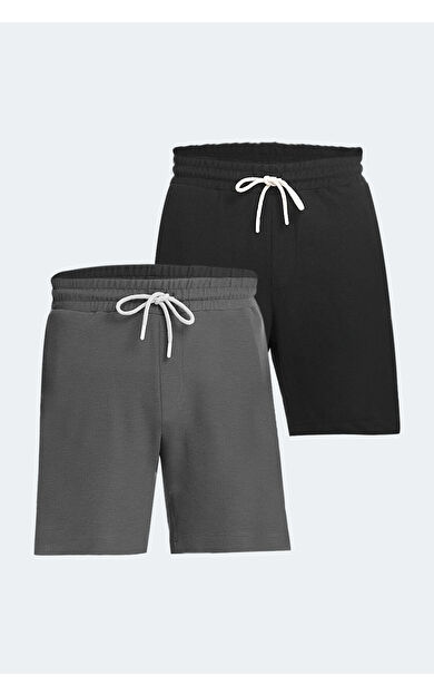 Slazenger VALERI 2 li Set Erkek Şort Siyah - Koyu Gri