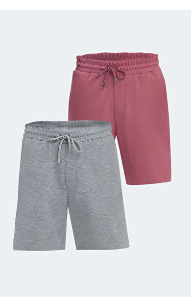 Slazenger VIRTUALLY 2 li Set Erkek Şort Gri -Gül